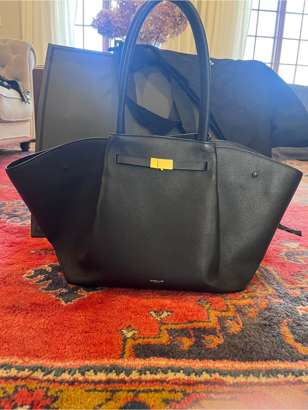 Demellier New York Tote – Black Leather